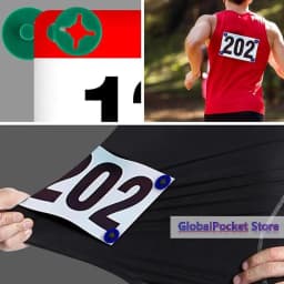[TG823]12Pcs Race Bib Holders Marathon Running Fixing Clip Number Fix Clips Triathlon Cycling Accessories Black, White And Green