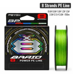PEYGK150M Multicolored 8 Strands Braided Fishing Line Never Faded Japanese Super Strong Pull Wear Resistant Saltwater Fresh Line