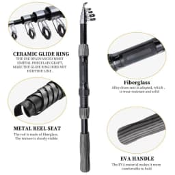 Complete Rod and Reel Set, Ready to Fish Right After Unboxing, Comes with Fishing Lures and Practical Storage Bag