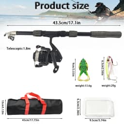 Complete Rod and Reel Set, Ready to Fish Right After Unboxing, Comes with Fishing Lures and Practical Storage Bag