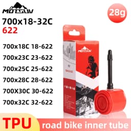 Ultra-light TPU Inner Tube for Bicycle, 700x23-25-28-30, 32c Road and Fixed-Gear Bikes, lightweight Tire Valve Inner Tube, Cycli