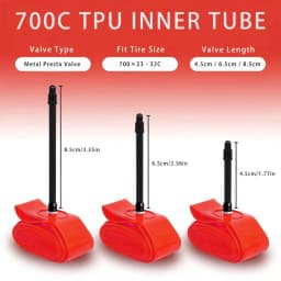 Ultra-light TPU Inner Tube for Bicycle, 700x23-25-28-30, 32c Road and Fixed-Gear Bikes, lightweight Tire Valve Inner Tube, Cycli