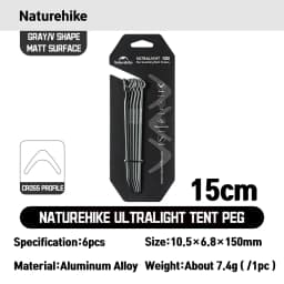 Naturehike Tent Peg Aluminium Alloy Ultralight Strong Shelter Reinforce AntiWind Outdoor Camping Nail Stake Various Shape Hiking