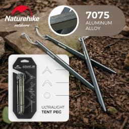 Naturehike Tent Peg Aluminium Alloy Ultralight Strong Shelter Reinforce AntiWind Outdoor Camping Nail Stake Various Shape Hiking
