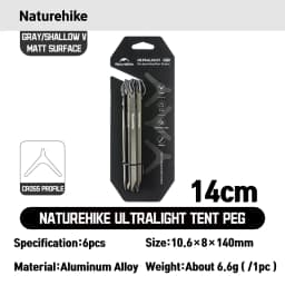 Naturehike Tent Peg Aluminium Alloy Ultralight Strong Shelter Reinforce AntiWind Outdoor Camping Nail Stake Various Shape Hiking