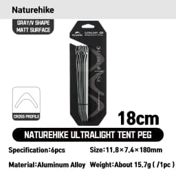 Naturehike Tent Peg Aluminium Alloy Ultralight Strong Shelter Reinforce AntiWind Outdoor Camping Nail Stake Various Shape Hiking