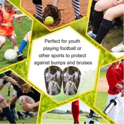 1 Pair of Mini Football Shin Guards - Ultra Small Protective Gear for Men & Women, Blue & White Cracked Ice Design, pp Material