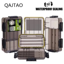 QAJTAO New Large Waterproof Fishing Tackle Box, Fish Hook Fishing Lure Bait Storage Case Portable Fishing Gear Accessorie
