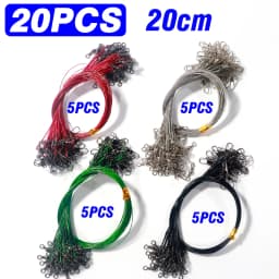 Lakbat 20Pcs Steel Wire Leader Anti Bite Fishing Line Leash Swivel Snap Connector Pesca Sea Fishing Tackle Accessories