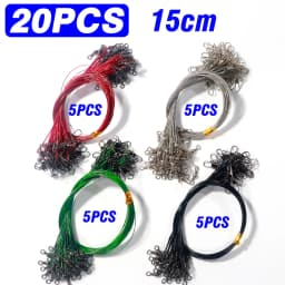 Lakbat 20Pcs Steel Wire Leader Anti Bite Fishing Line Leash Swivel Snap Connector Pesca Sea Fishing Tackle Accessories