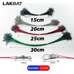 Lakbat 20Pcs Steel Wire Leader Anti Bite Fishing Line Leash Swivel Snap Connector Pesca Sea Fishing Tackle Accessories