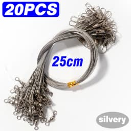 Lakbat 20Pcs Steel Wire Leader Anti Bite Fishing Line Leash Swivel Snap Connector Pesca Sea Fishing Tackle Accessories