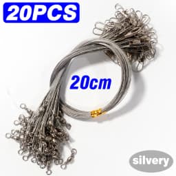 Lakbat 20Pcs Steel Wire Leader Anti Bite Fishing Line Leash Swivel Snap Connector Pesca Sea Fishing Tackle Accessories