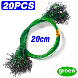 Lakbat 20Pcs Steel Wire Leader Anti Bite Fishing Line Leash Swivel Snap Connector Pesca Sea Fishing Tackle Accessories