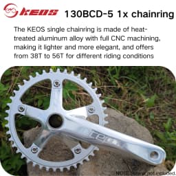 KEOS 130BCD Folding Bicycle Positive and Negative Tooth Single Disc Aluminum Alloy 38-58T Five Hole Tooth Disc For Litepro crank