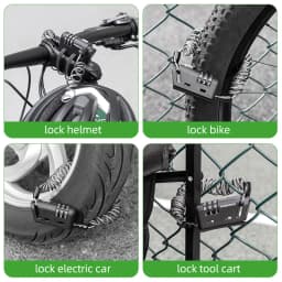 ROCKBROS Helmet Lock Antitheft Mini Bicycle Lock 3 Digit Password Lock Ultralight Flexible Bike Lock Motorcycle Helmet Lock Part