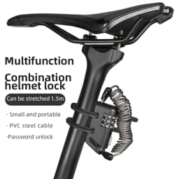 ROCKBROS Helmet Lock Antitheft Mini Bicycle Lock 3 Digit Password Lock Ultralight Flexible Bike Lock Motorcycle Helmet Lock Part