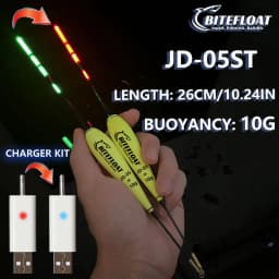 1Set Smart Fishing Electronic Float Led Light Rod Set With Cr425 Rechargeable Battery Charger Hook Change Color Carp 2024 New