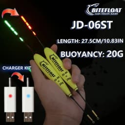 1Set Smart Fishing Electronic Float Led Light Rod Set With Cr425 Rechargeable Battery Charger Hook Change Color Carp 2024 New