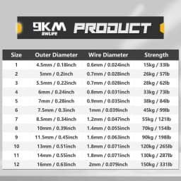 9KM 50Pcs Stainless Steel Fishing Split Rings, Heavy Duty Lure Connector Rings for Saltwater Terminal Tackle