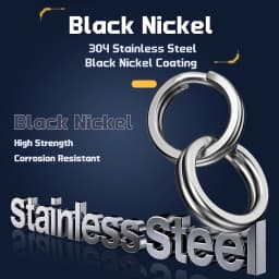 9KM 50Pcs Stainless Steel Fishing Split Rings, Heavy Duty Lure Connector Rings for Saltwater Terminal Tackle