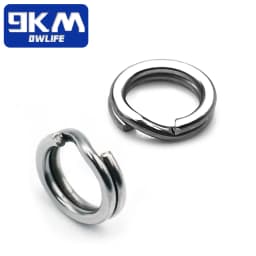 9KM 50Pcs Stainless Steel Fishing Split Rings, Heavy Duty Lure Connector Rings for Saltwater Terminal Tackle