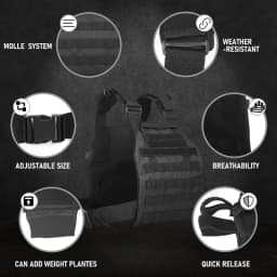 MOLLE System Tactical Vest Adjustable Buckle Waistcoat for Airsoft CS Wargame Hunting Camping Outdoor Training Cosplay Game Vest