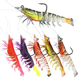 1PCS/5PCS/6PCS 12g 9cm 6 Colors Artificial PVC Shrimp Soft Fishing Lure Luminous Bait For Fishing Activity Lure with Hook