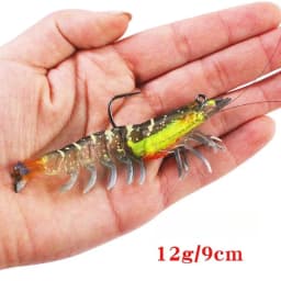 1PCS/5PCS/6PCS 12g 9cm 6 Colors Artificial PVC Shrimp Soft Fishing Lure Luminous Bait For Fishing Activity Lure with Hook