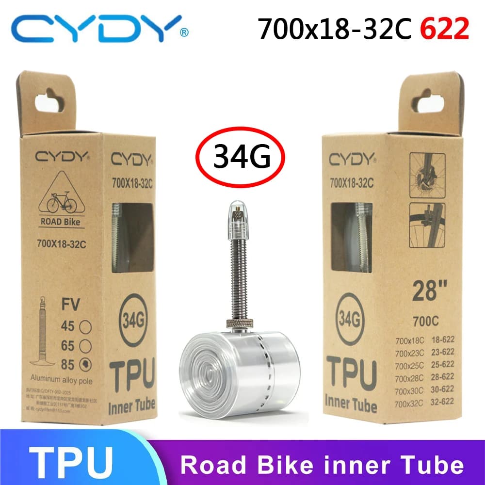 CYDY Ultralight Bike TPU Inner Tube 700C 700X18-32C Road Bicycle TPU Material Tire 45/65/85mm French Valve Pneu Camera Tyre