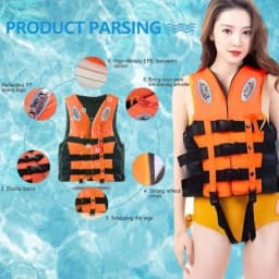 Life Jacket for Adults Children, Water Sports Safety Men Women Life Vests for Water Skiing Rafting Surfing Kayaking Lifeguard