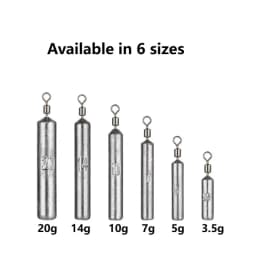 15PCS/Lot Drop Shot Sinkers 3.5g/5g/7g/10g/14g/20g Cylindrical Tube Plumb Pendant Metal Jig Sea Tackle Kit Fishing Accessories