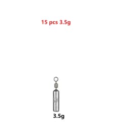 15PCS/Lot Drop Shot Sinkers 3.5g/5g/7g/10g/14g/20g Cylindrical Tube Plumb Pendant Metal Jig Sea Tackle Kit Fishing Accessories