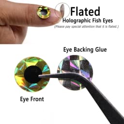 100pcs 2D Metal Jigs Lure DIY Fish Eyes Holographic Flat Fishing Fly Eyes Sticker for Slow Jigging Fishing Lure Baits 3mm-12mm