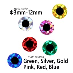100pcs 2D Metal Jigs Lure DIY Fish Eyes Holographic Flat Fishing Fly Eyes Sticker for Slow Jigging Fishing Lure Baits 3mm-12mm