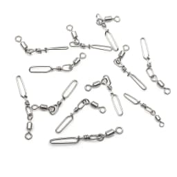 20Pcs Stainless Steel Fishing Connection Quick Snap Rotating Guide Ring for Sea Fishing Rod Line Connection Accessories