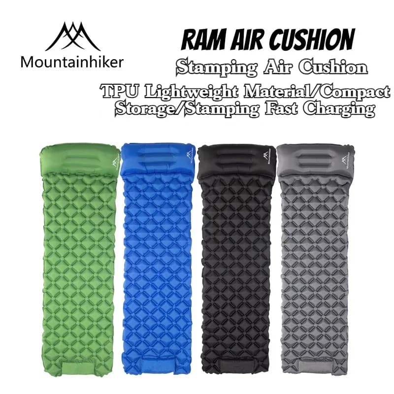 MOUNTAINHIKER Outdoor Camping Inflatable Mattress Sleeping Pad With Pillows Ultralight Air Mats for Backpacking Hiking Fishing