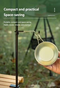 Stainless Steel Light Stand Holder Hooks Portable Tent Pole Lamp Hanger Hunting Fishing Lantern Hanger Outdoor Camping Tools