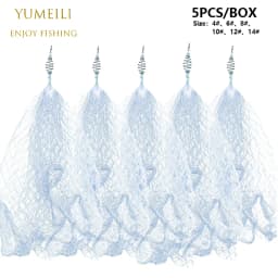 YUMEILI 5pcs Fish Binding Net, Hook Free Adhesive Net, New Fishing Method, Transparent White Mesh Small Fishing Net