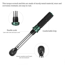1/4'' Drive 2-24N.m Precise Double Scale Torque Wrench Set MTB Bike Socket Spanner Bicycle Motorcycle Ratchet Repair Toolbox Kit
