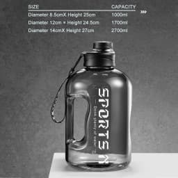 2.7/1.7L Insulated Water Bottles with Straw Gym Traveling Hiking Camping Hot Water Bottle for Men Women Leakproof Fitness Bottle