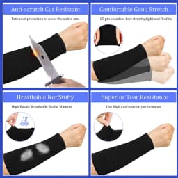 GOMOREON 1Pair Cut Resistant Sleeves, Burn Heat Resistant Arm Sleeve Protectors Protective Forearm Sleeves Cooking Gardening