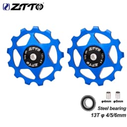 ZTTO 11T 13T MTB Bicycle Rear Derailleur Jockey Wheel Steel Bearing Pulley AL7075 CNC Road Bike Guide Roller Idler 4mm 5mm 6mm
