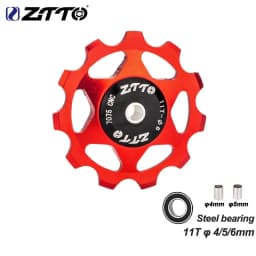 ZTTO 11T 13T MTB Bicycle Rear Derailleur Jockey Wheel Steel Bearing Pulley AL7075 CNC Road Bike Guide Roller Idler 4mm 5mm 6mm