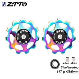 ZTTO 11T 13T MTB Bicycle Rear Derailleur Jockey Wheel Steel Bearing Pulley AL7075 CNC Road Bike Guide Roller Idler 4mm 5mm 6mm