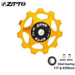 ZTTO 11T 13T MTB Bicycle Rear Derailleur Jockey Wheel Steel Bearing Pulley AL7075 CNC Road Bike Guide Roller Idler 4mm 5mm 6mm