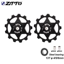 ZTTO 11T 13T MTB Bicycle Rear Derailleur Jockey Wheel Steel Bearing Pulley AL7075 CNC Road Bike Guide Roller Idler 4mm 5mm 6mm
