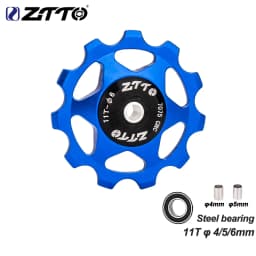 ZTTO 11T 13T MTB Bicycle Rear Derailleur Jockey Wheel Steel Bearing Pulley AL7075 CNC Road Bike Guide Roller Idler 4mm 5mm 6mm