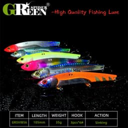 35g 10.5cm Metal VIB LureFishing Spoon Freshwater Fishing Hard Lure Slice Jig Bait Spoon Fishing Tackle Metal Jigging