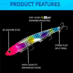 35g 10.5cm Metal VIB LureFishing Spoon Freshwater Fishing Hard Lure Slice Jig Bait Spoon Fishing Tackle Metal Jigging